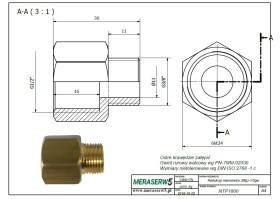Gw G1/2 Gz G3/8  redukcja 30mm rysunek